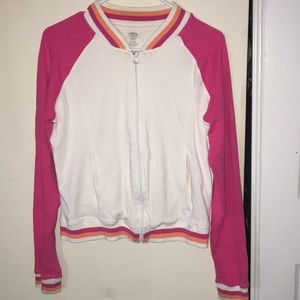 Pink and white sweater